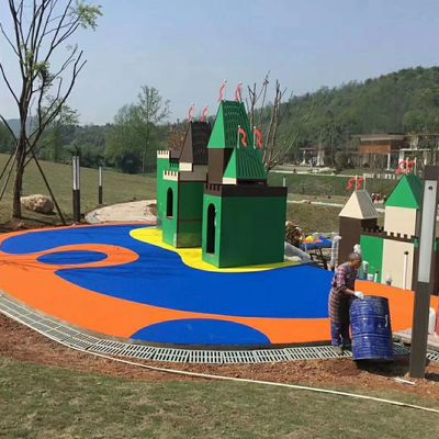 พื้นโรงยิมยาง EPDM ที่สร้างสรรค์ด้วยสีรุ้งแดงน้ำเงินเหลือง