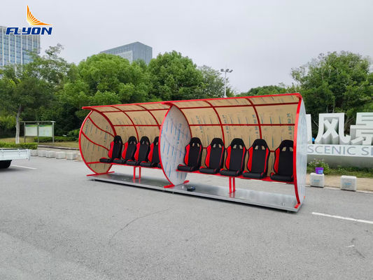 ราคาดี EN 13501 ที่รับรองความทนไฟหนังที่พกพา ที่พักเบนจ์ที่มีล้อสําหรับทีมฟุตบอล ออนไลน์