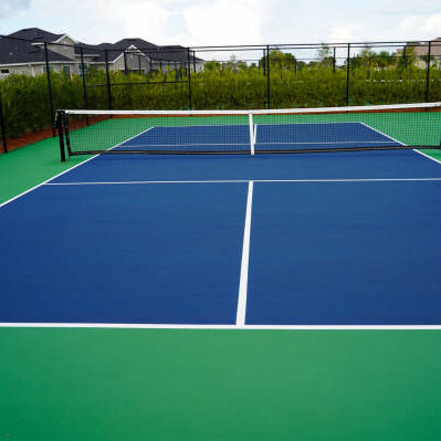 ราคาดี เสื่อศาล Pickleball แบบพกพาขนาด 44 * 20 ฟุตของสหภาพยุโรปพร้อมพื้นผิวกันลื่นและการวาดเส้นแบบกำหนดเอง ออนไลน์